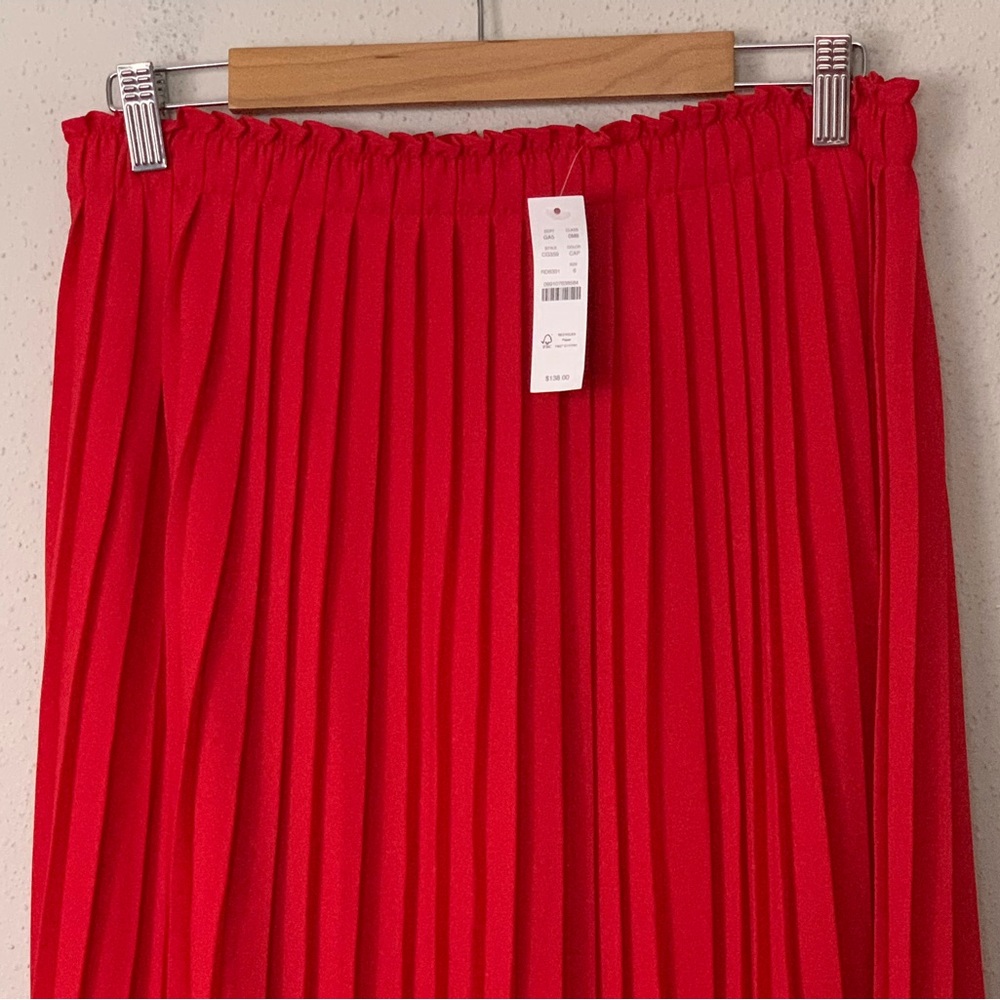 J. Crew Red Pleated Maxi Skirt - Picture 6 of 12